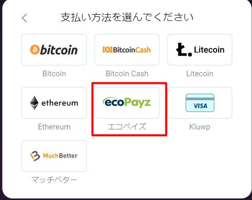 ビットスターズ入金